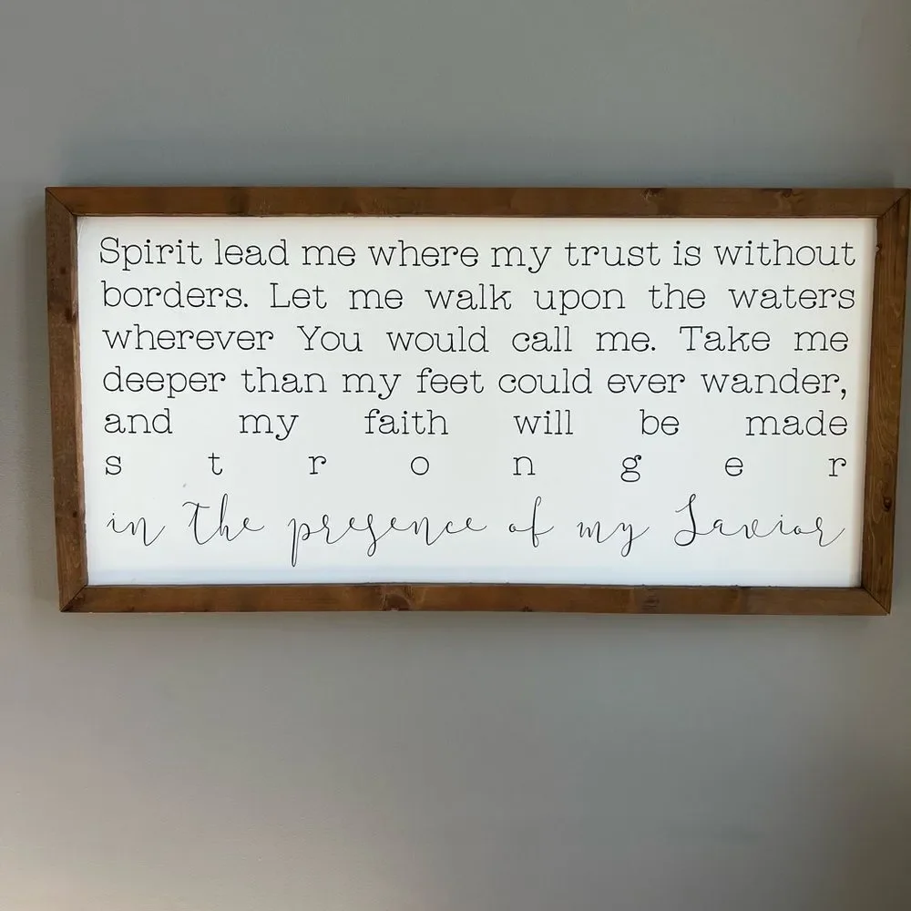 Smallwood Home 45” x 23” Large Inspirational White and Brown Wall Art Decor Wood
